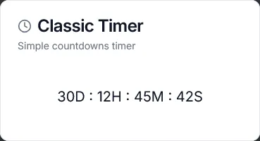 Classic countdown Notion Widget
