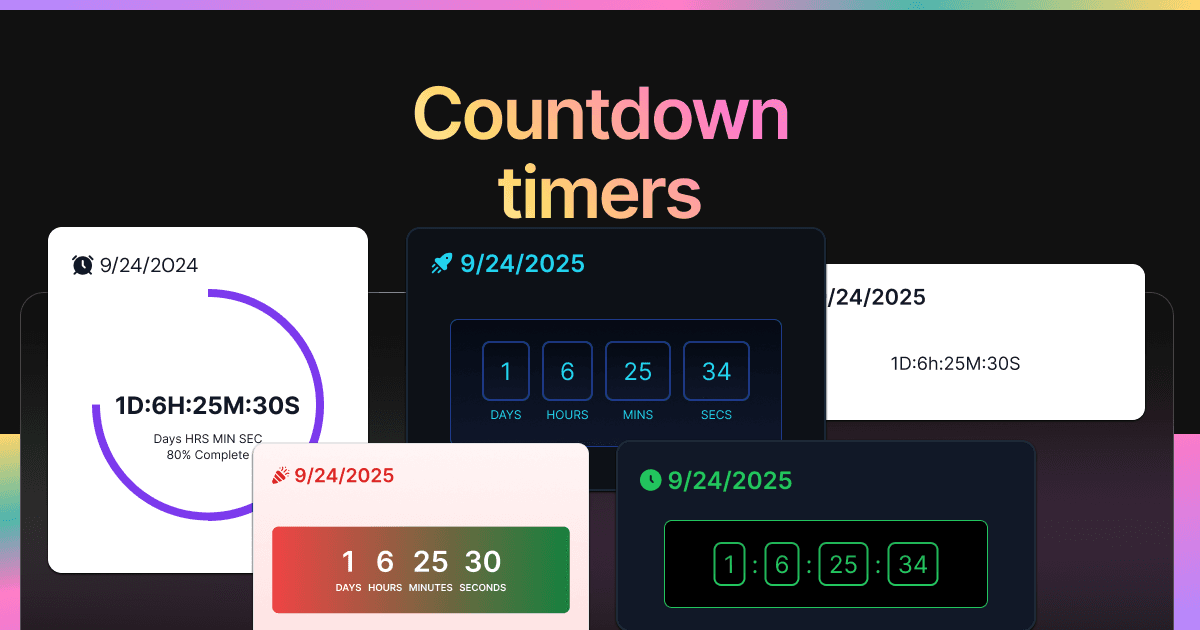 Countdown Timers editor preview