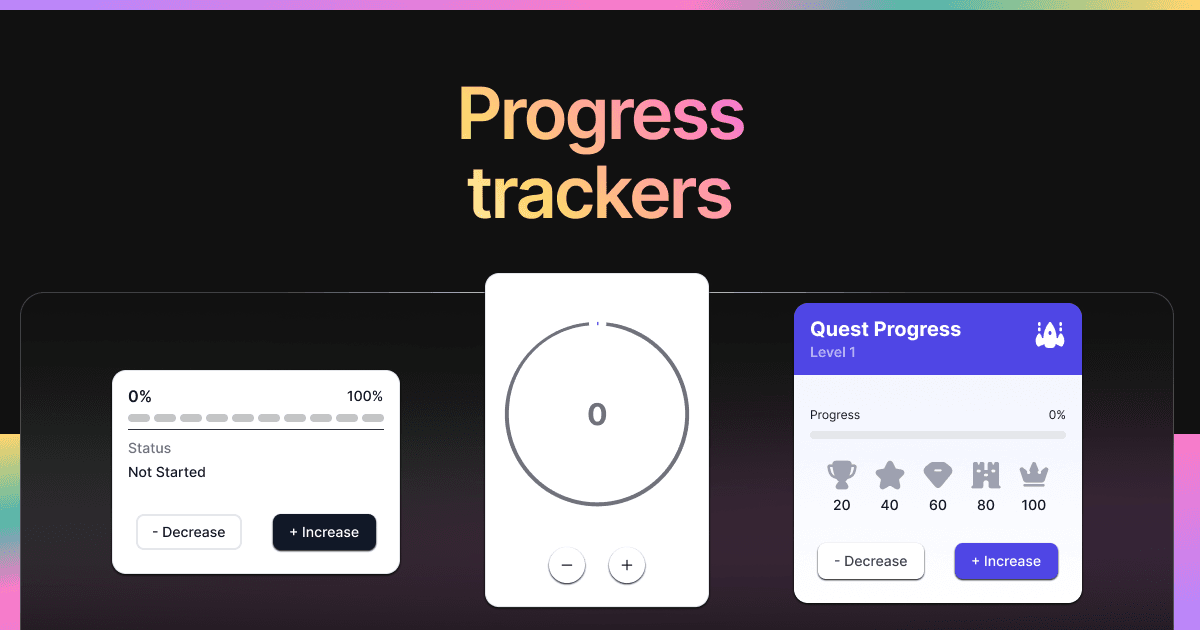 Progress Trackers editor preview