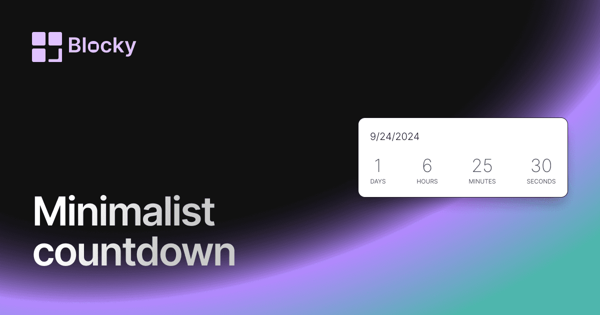 Minimalist Countdown preview