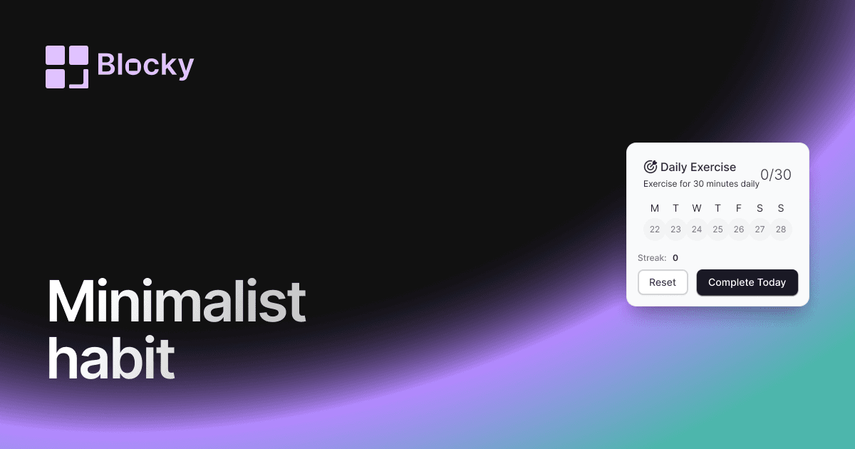 Minimalist Habit Tracker preview