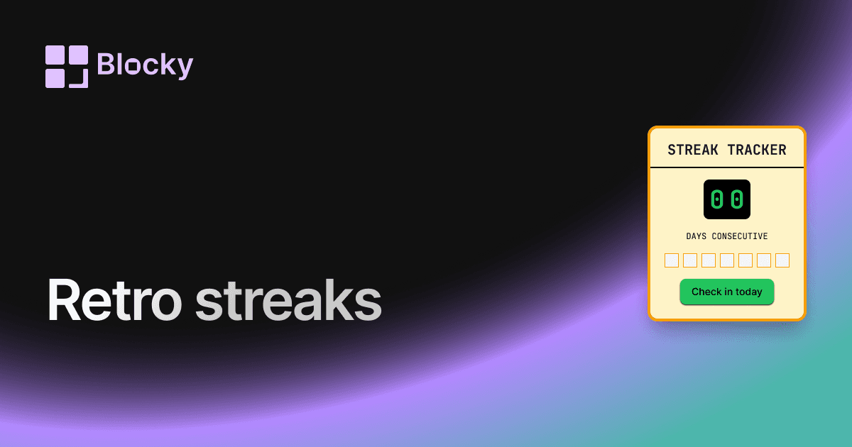 Retro Notion Streak Tracker preview