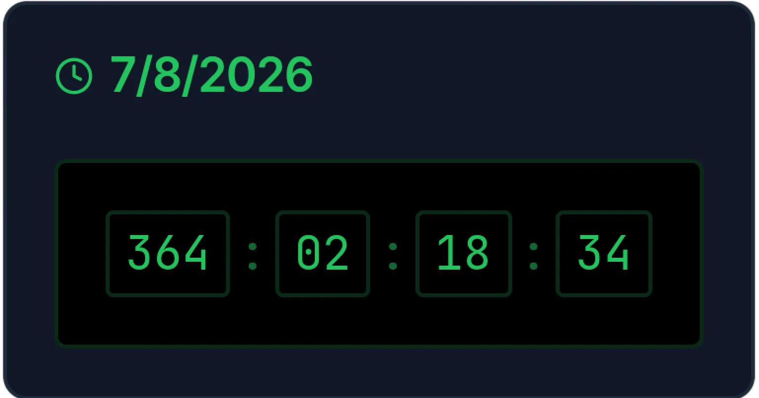 Digital Countdown Timer Notion Widget