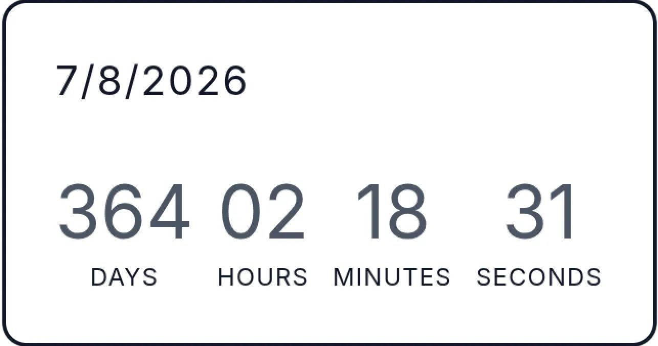 Minimalist Countdown Timer Notion Widget
