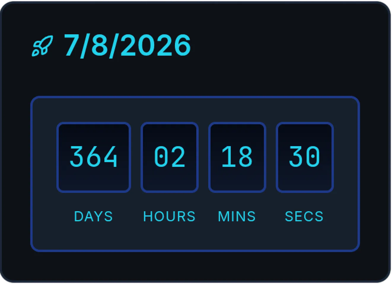 Space Countdown Timer Notion Widget