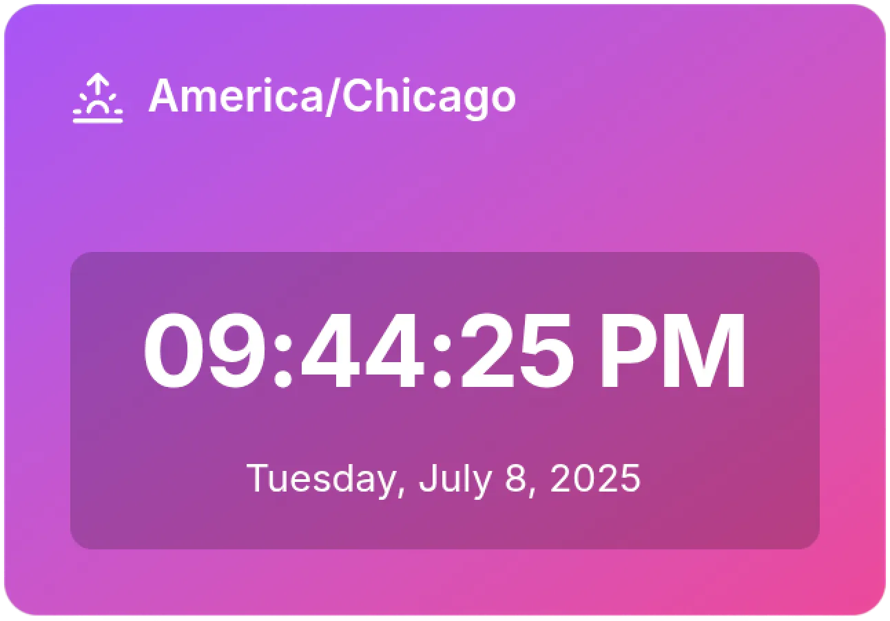 Gradient World Clock Notion Widget