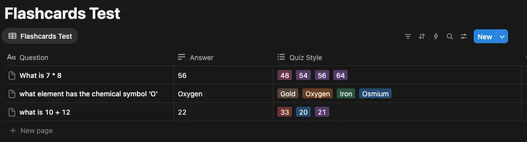Flashcards Notion data source.