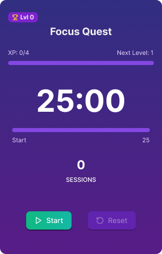 Gamified Pomodoro
