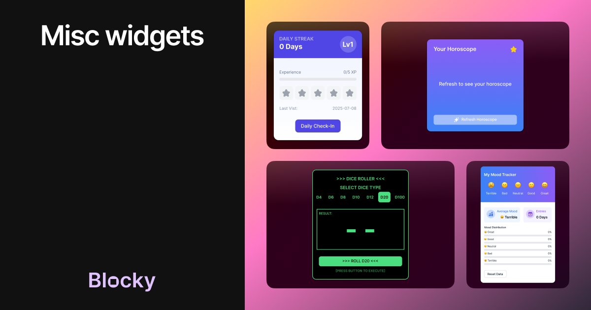 Misc Widgets widget preview