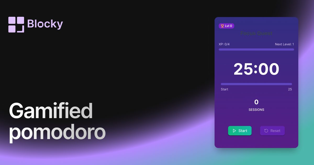 Gamified Pomodoro widget preview