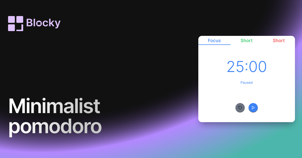 Minimalist Pomodoro widget preview