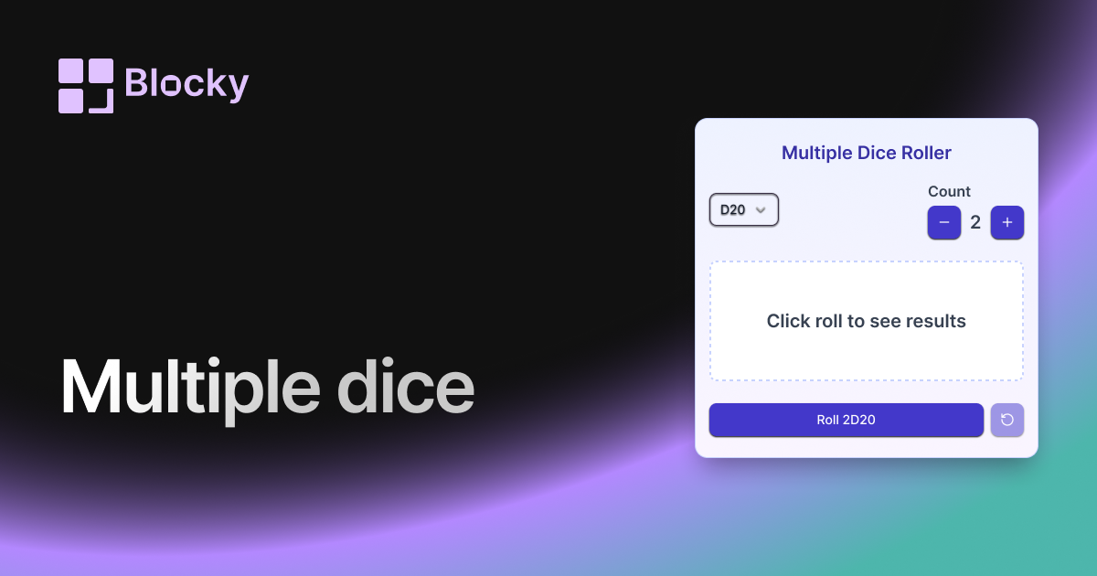 Multiple Dice Roller widget preview