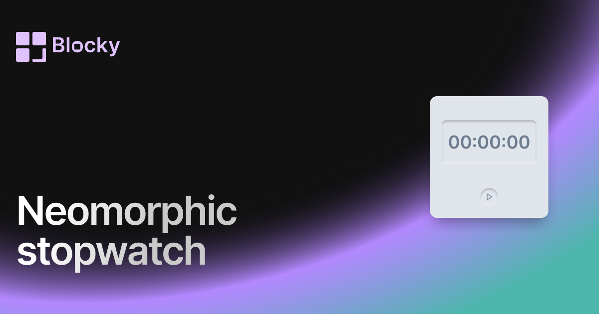 Neomorphic Stopwatch widget preview