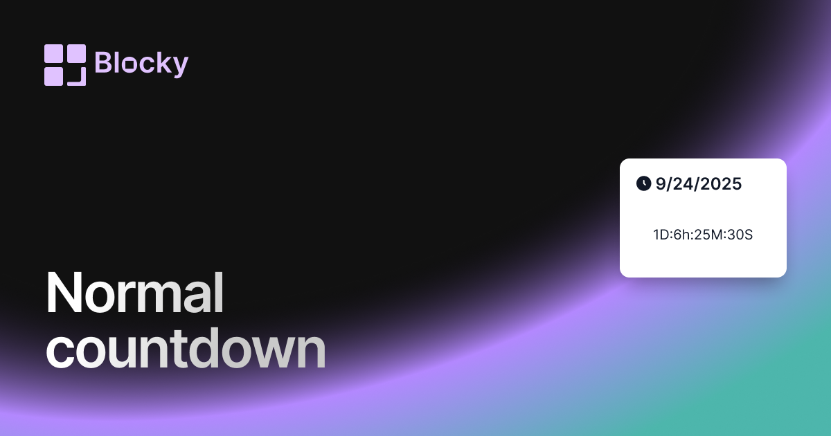 Normal countdown for Notion – Widget Editor