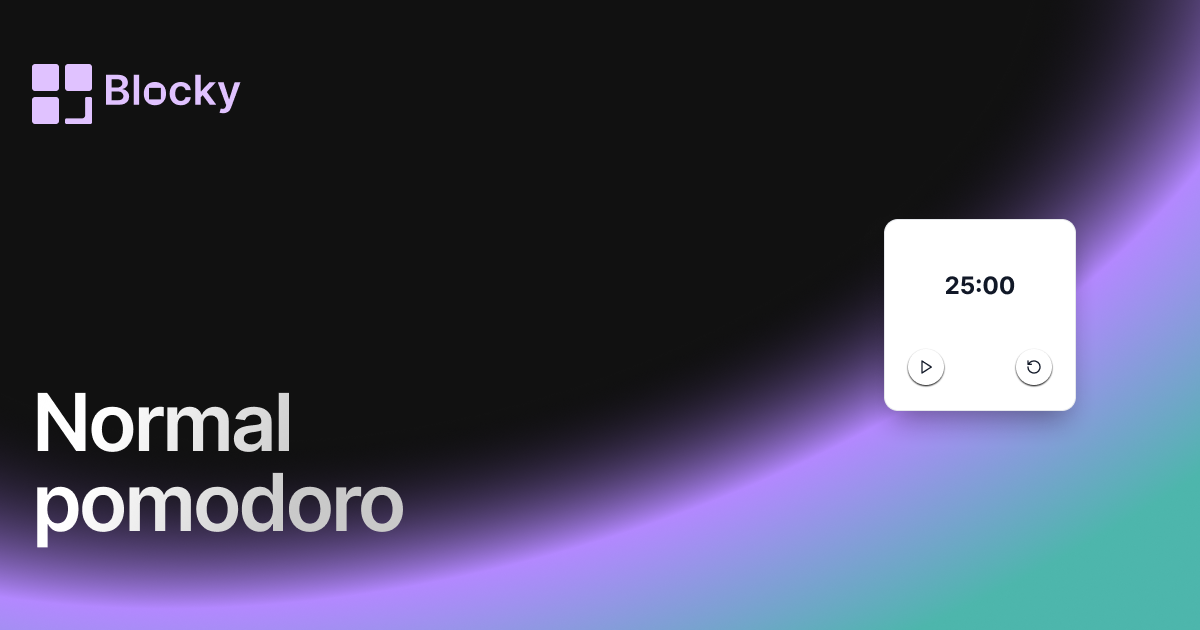 Normal Pomodoro widget preview