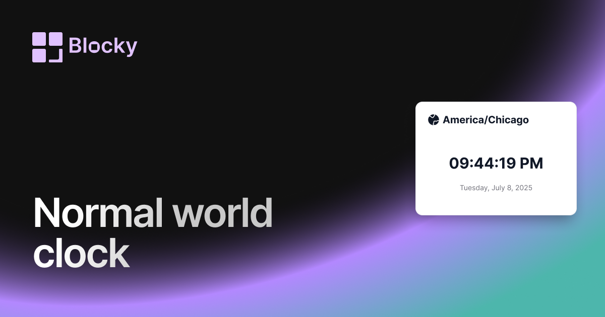 Normal World Clock widget preview