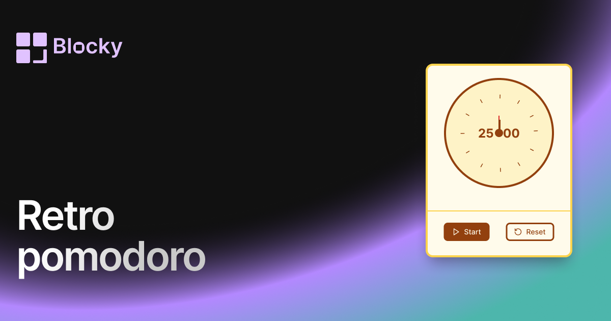 Retro Pomodoro widget preview