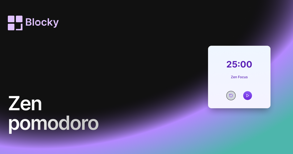 Zen Pomodoro widget preview